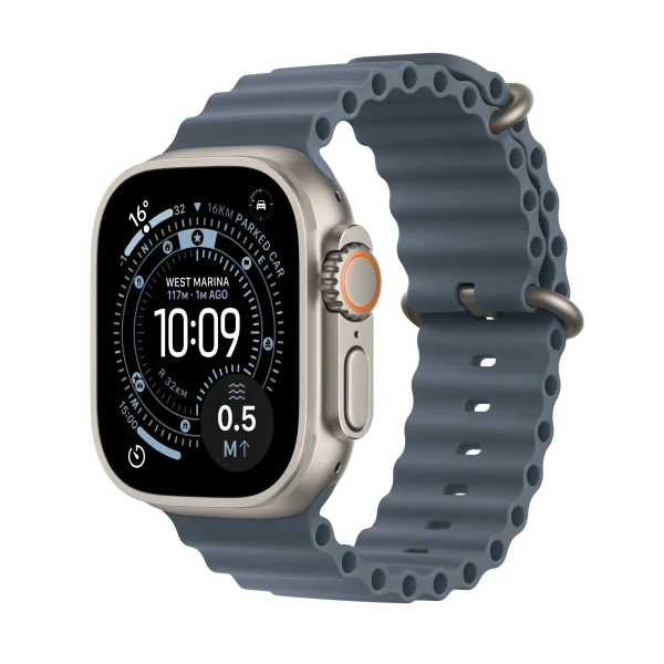 Apple Watch Ultra 3 Cellular 49mm Natural Titanium Case Blue