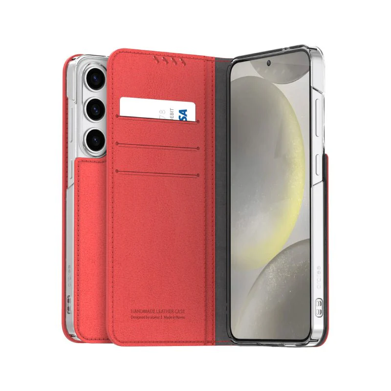Araree Mustang Diary Wallet Case For Galaxy S24 Ultra Red