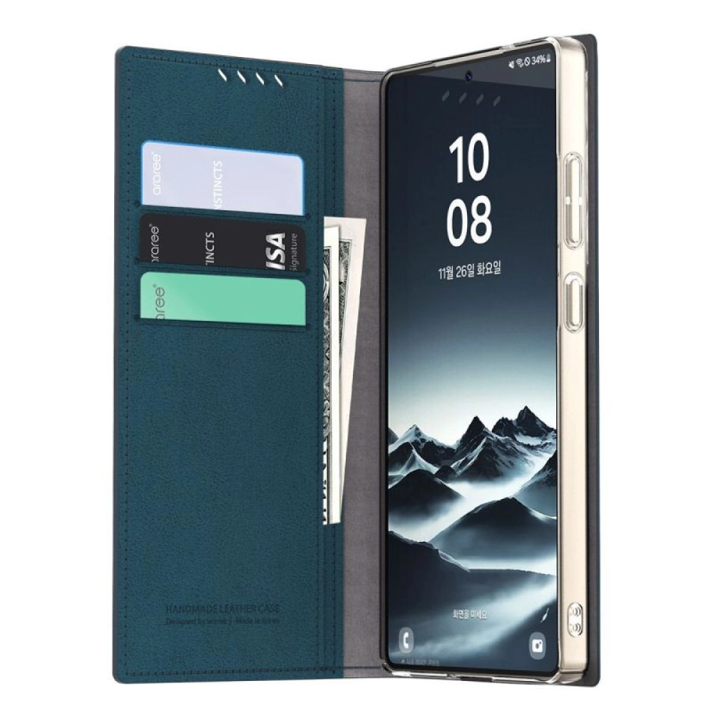 Araree Wallet Flip Cover for Galaxy S25 Ultra S25U-MSTD-BL