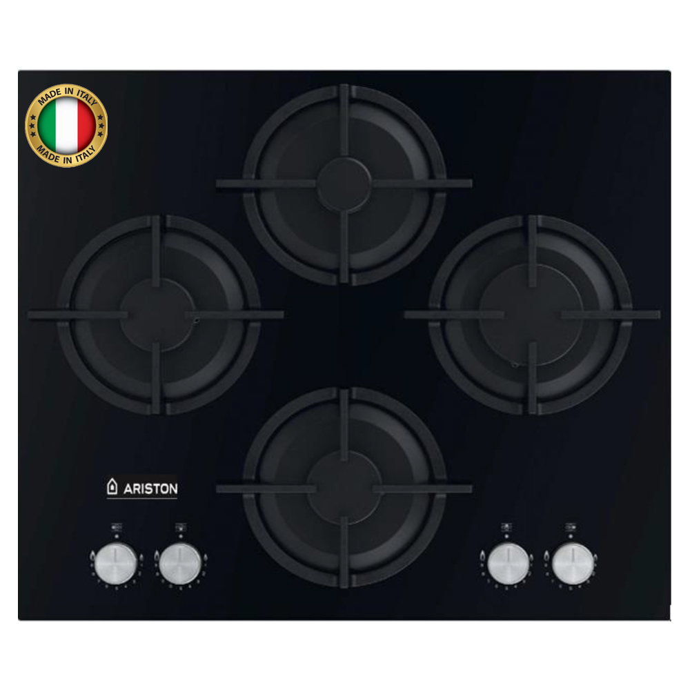 Ariston Built In Gas Hob 4 Burners 60CM AGS 61S/BK Black