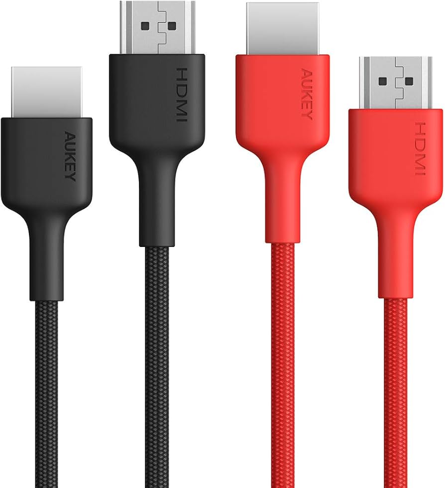 Aukey HDMI Cable 2M 2 Pack CB-H01 Black & Red