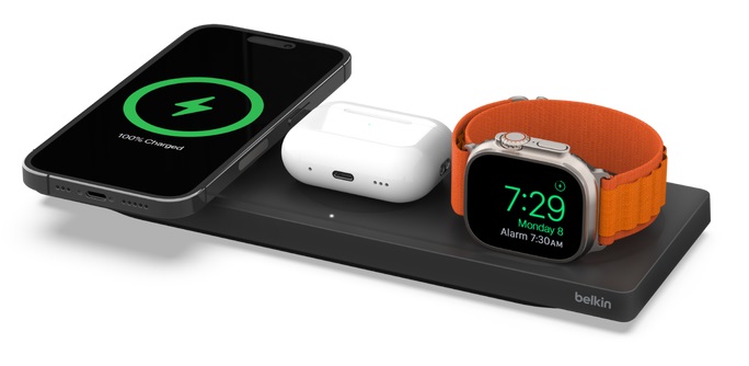 Belkin 3-in-1 Wireless Charger With MagSafe WIZ016MYBK Black