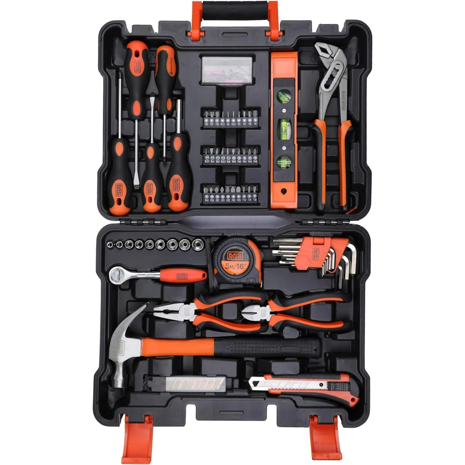 Black+Decker 154 pc Hand Tool Kit BMT154C Orange/Black