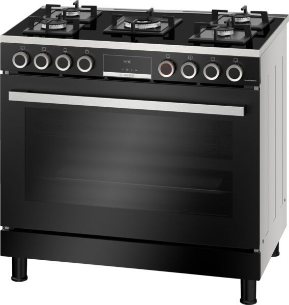 Bosch Free Standing Gas Cooker 90x60cm Black Steel HJY5G7V60