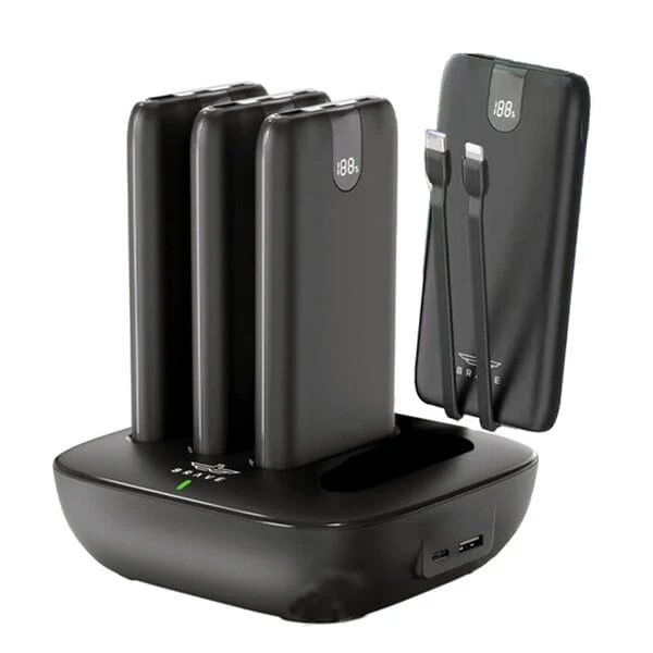 Brave Combo 4x 10000mAh Powerbank with Charging Dock Black