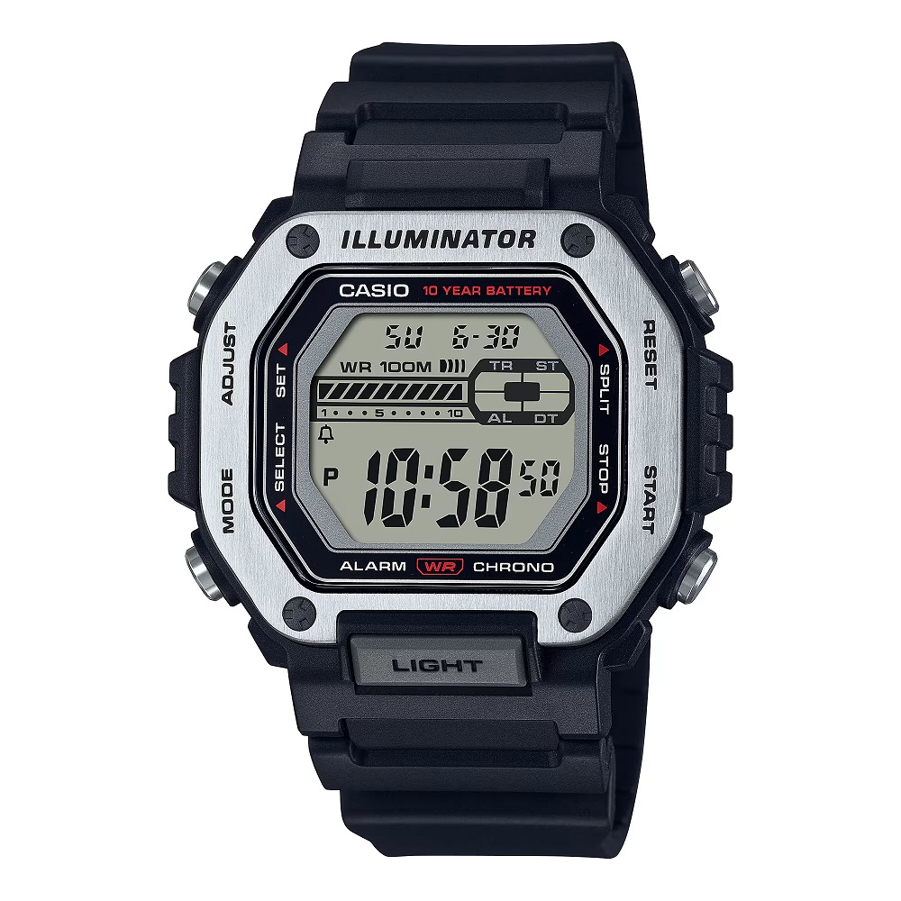 Casio Angular design Digital Watch 50mm MWD-110H-1AVDF Black