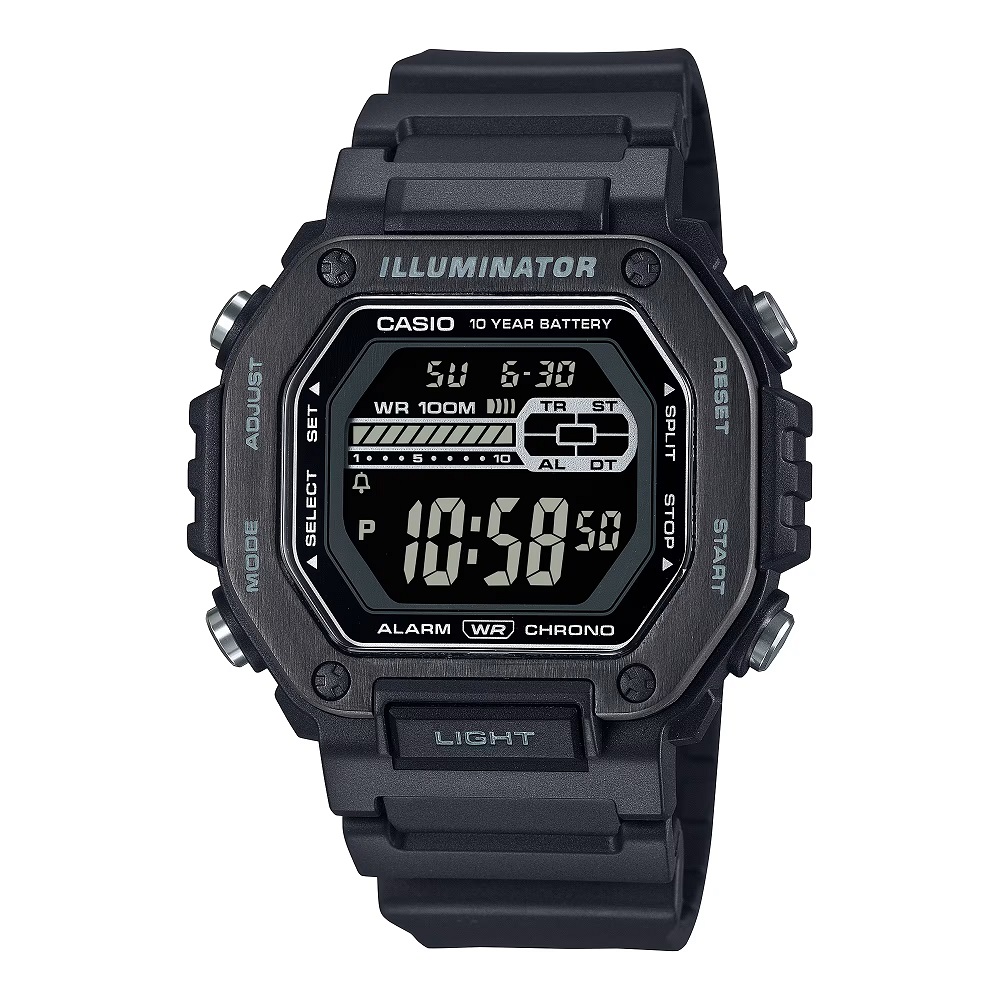 Casio Angular Digital Watch 50mm MWD-110HB-1BVDF Black