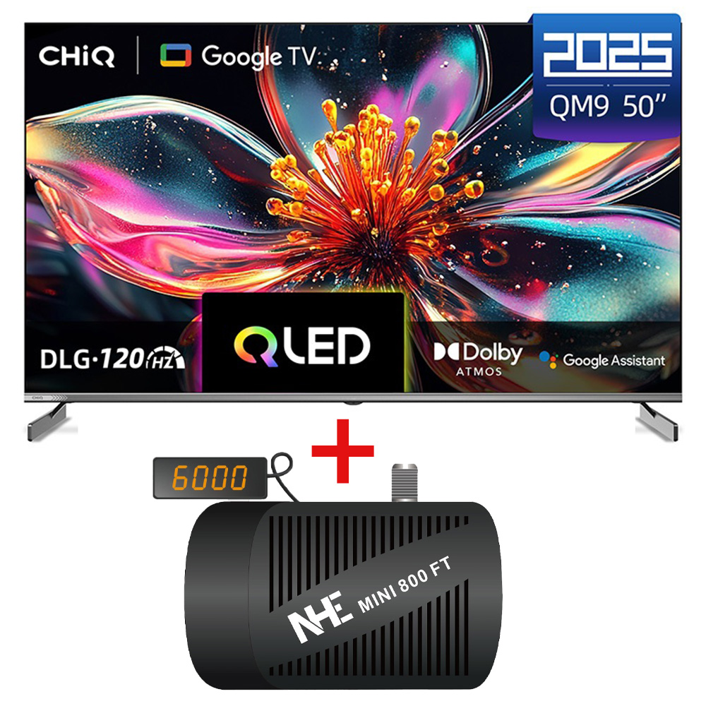 Chiq 50 Inch QLED Metal Frameless TV U50QM9 + GOBX Receiver