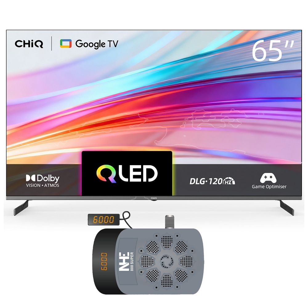 Chiq 65 Inch QLED Google TV 60Hz U65QM10S + 800 Sup Receiver