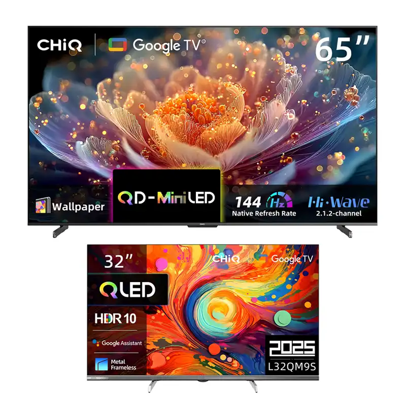 Chiq 65 Inch QLED MiniLED Google TV M65Q10S+Chiq Tv 32 inch