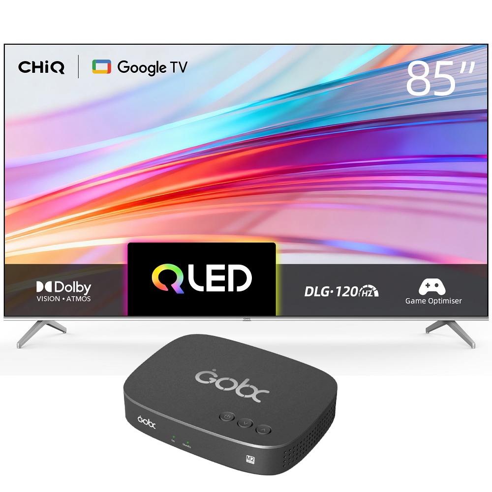 Chiq 85 Inch QLED Google TV 60Hz U85QM10S + Gobox 2M MBC