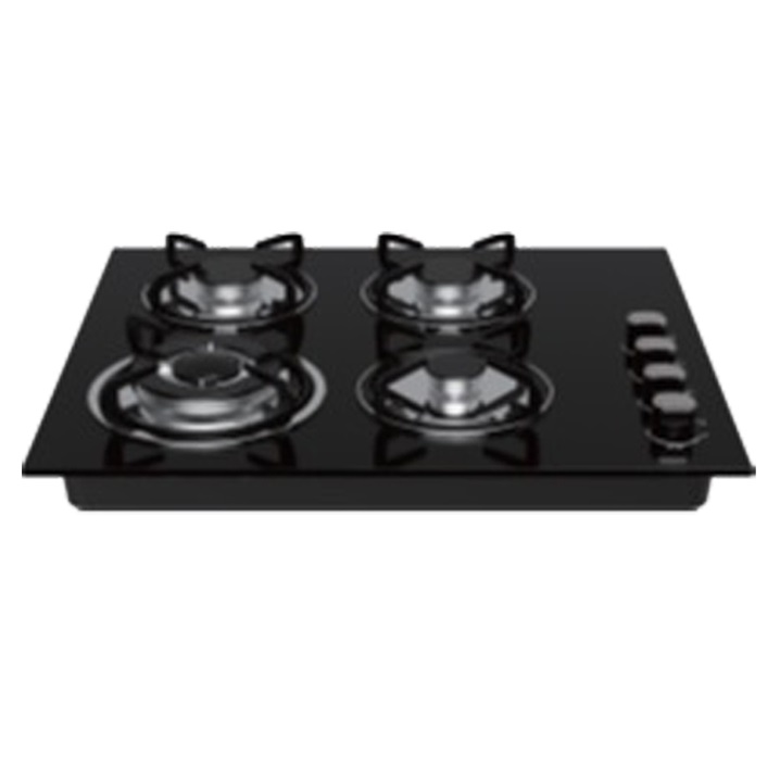 Cleenwood Glass Gas Hob 4 Burners CW-820 Black