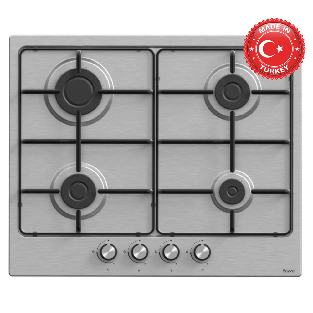 Ferre Built In Gas Hob 4 Burners 60CM BL001 Inox
