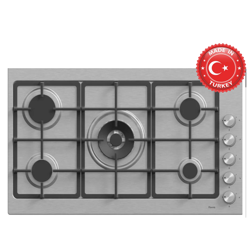 Ferre Built In Gas Hob 5 Burners 90CM BL231 Inox