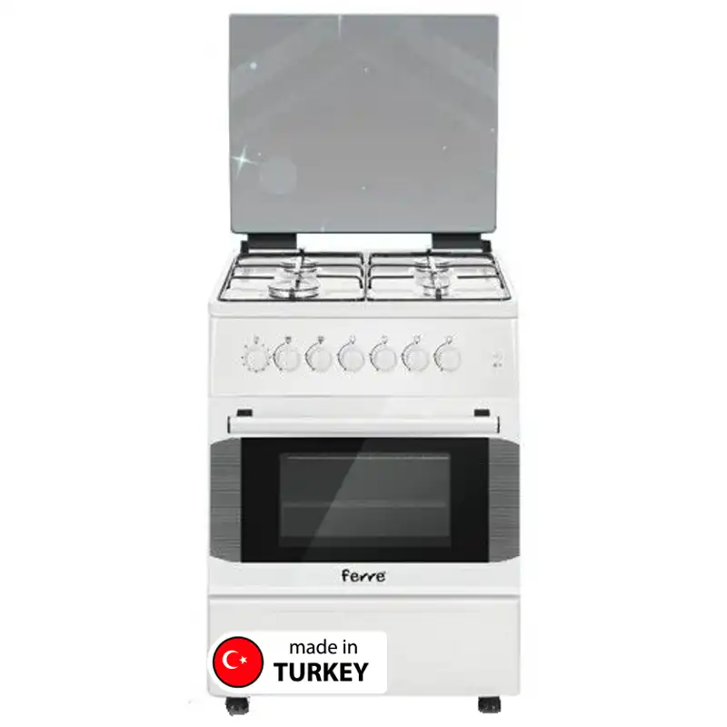 Ferre Gas Cooker 57 X 57  Cm 4 Burners Fgc66bw White