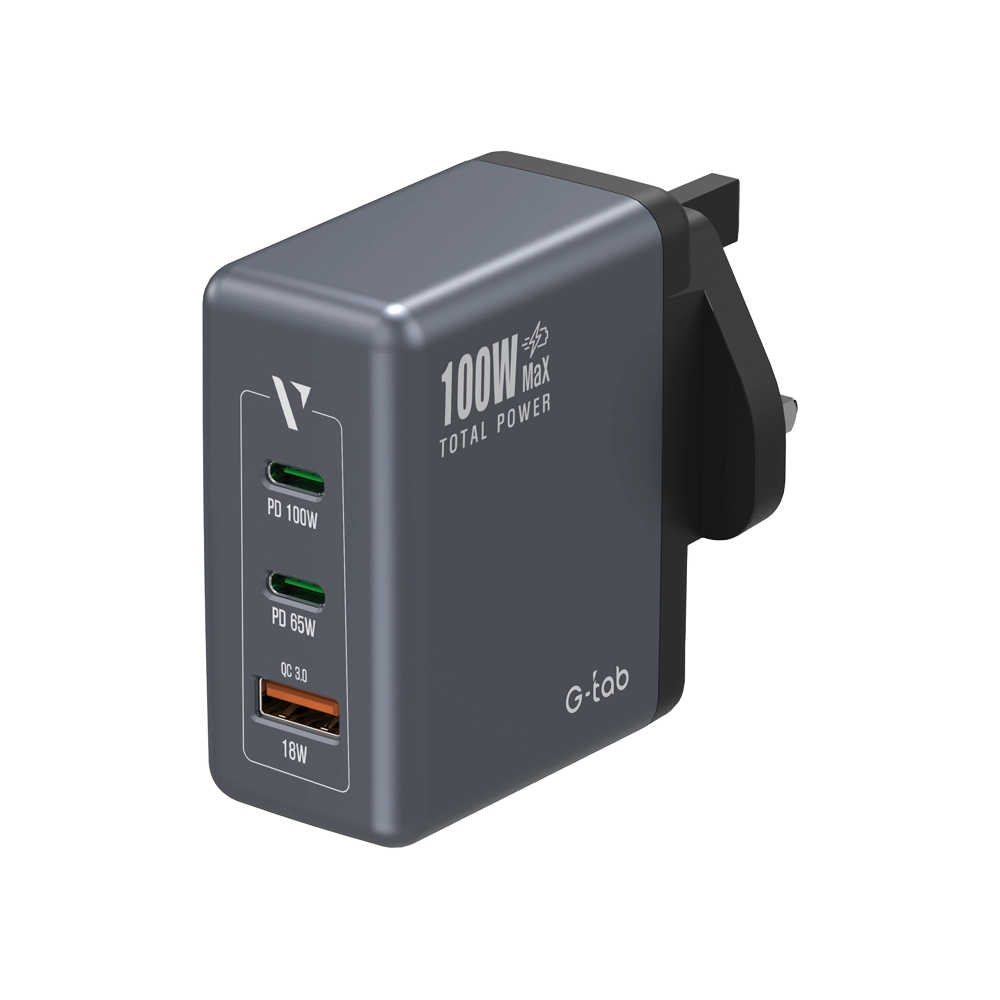 G-Tab Power Adapter 100W 3 Ports VWC100 Black