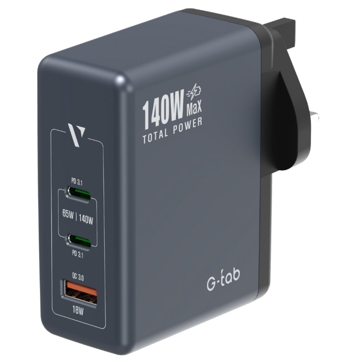G-Tab Wall Charger 140W 3 Ports VWC140 Black