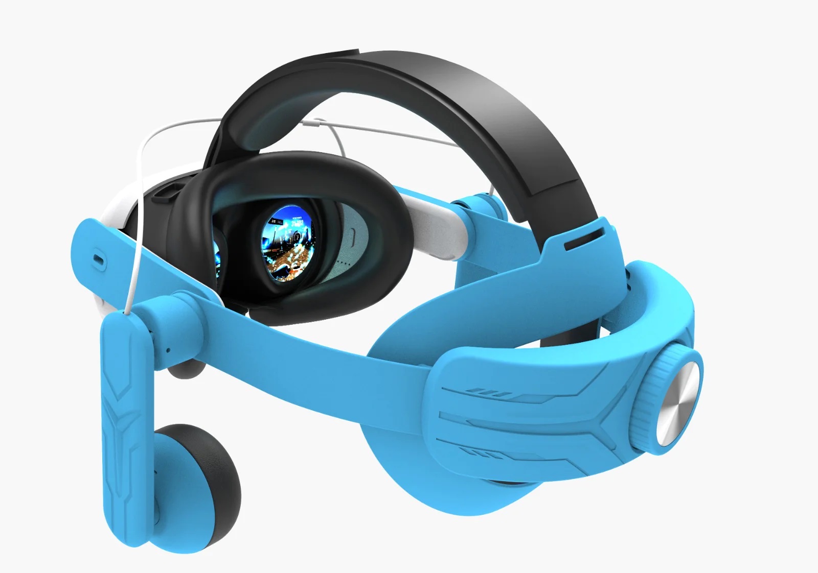 Gamax Meta Quest 3 Head Strap With Headphones Blue