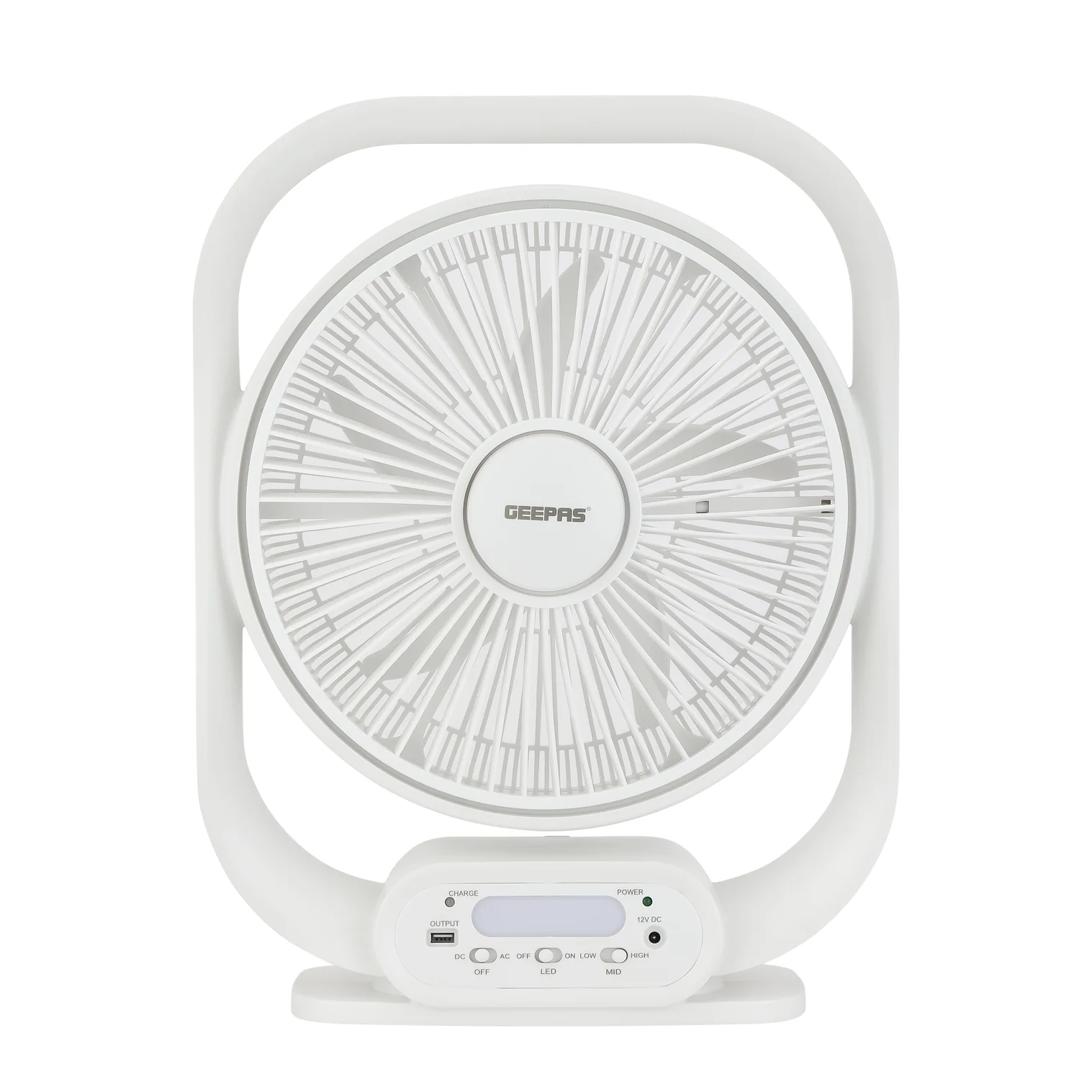 Geepas Rechargeable Table Fan GF21189 White
