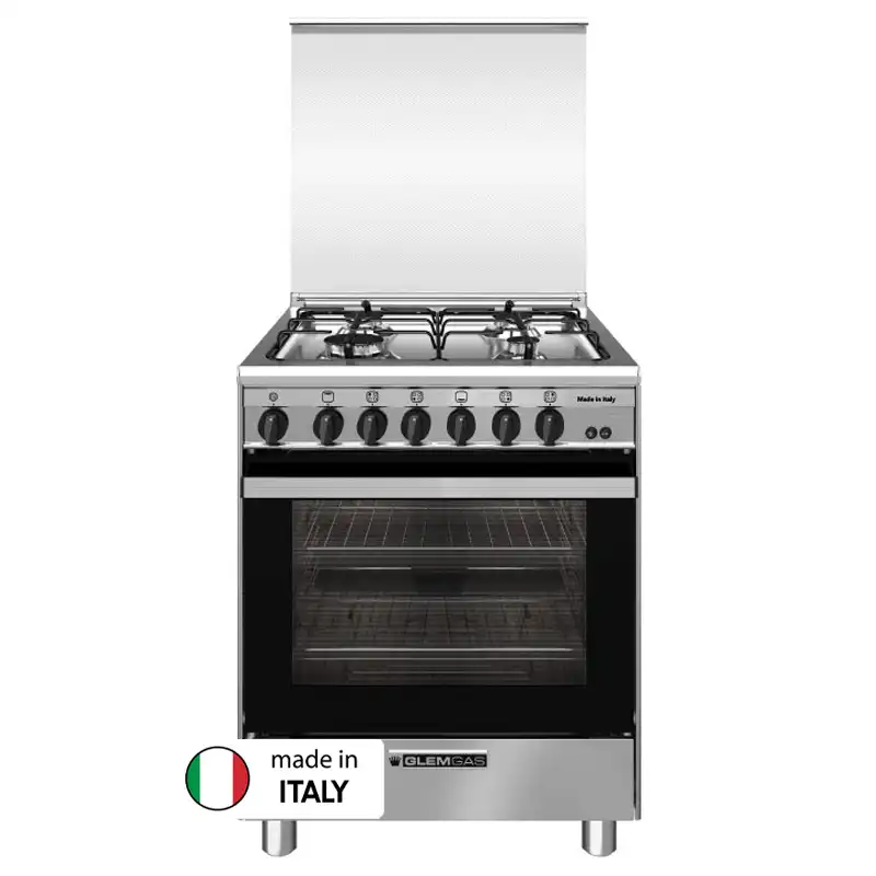 Glemgas 60x60 Gas Cooker 4 Burners GLSE6611GI01BQ Stainless