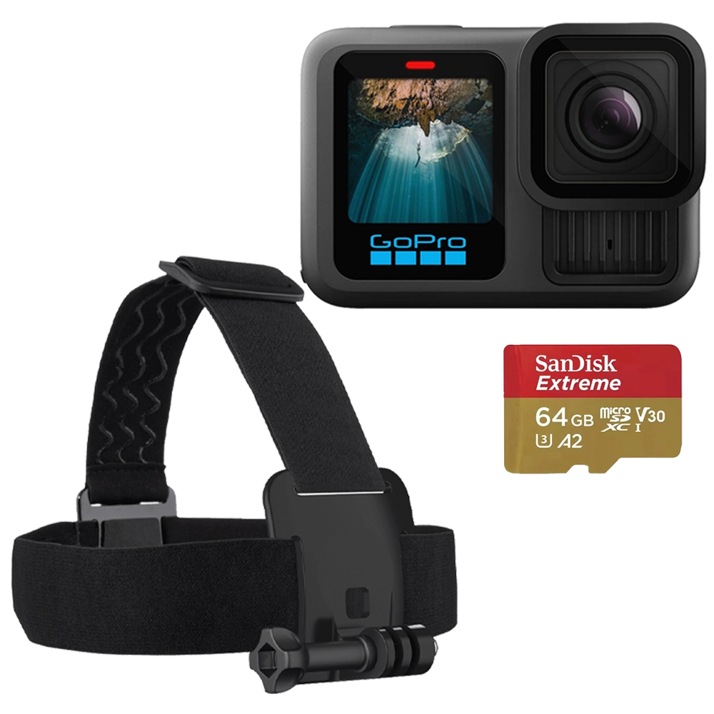 Gopro Hero 13 Action Camera Black + SD Card + Head Stand