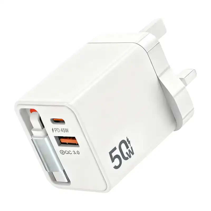 Ibrit Wall Charger 50W 2 Ports 3PIN 50W+C 50W