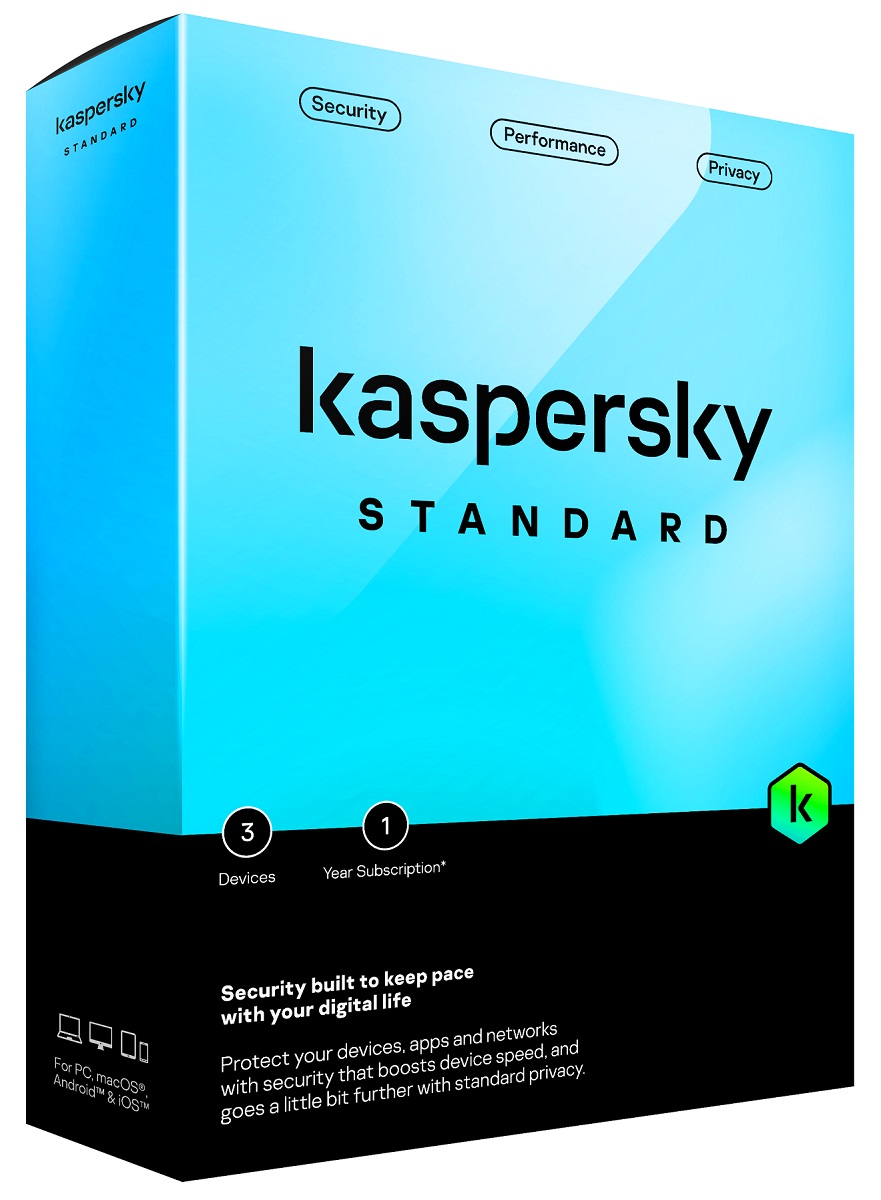 Kaspersky Standard Antivirus 3 Device 1 Year KS-STD3-01