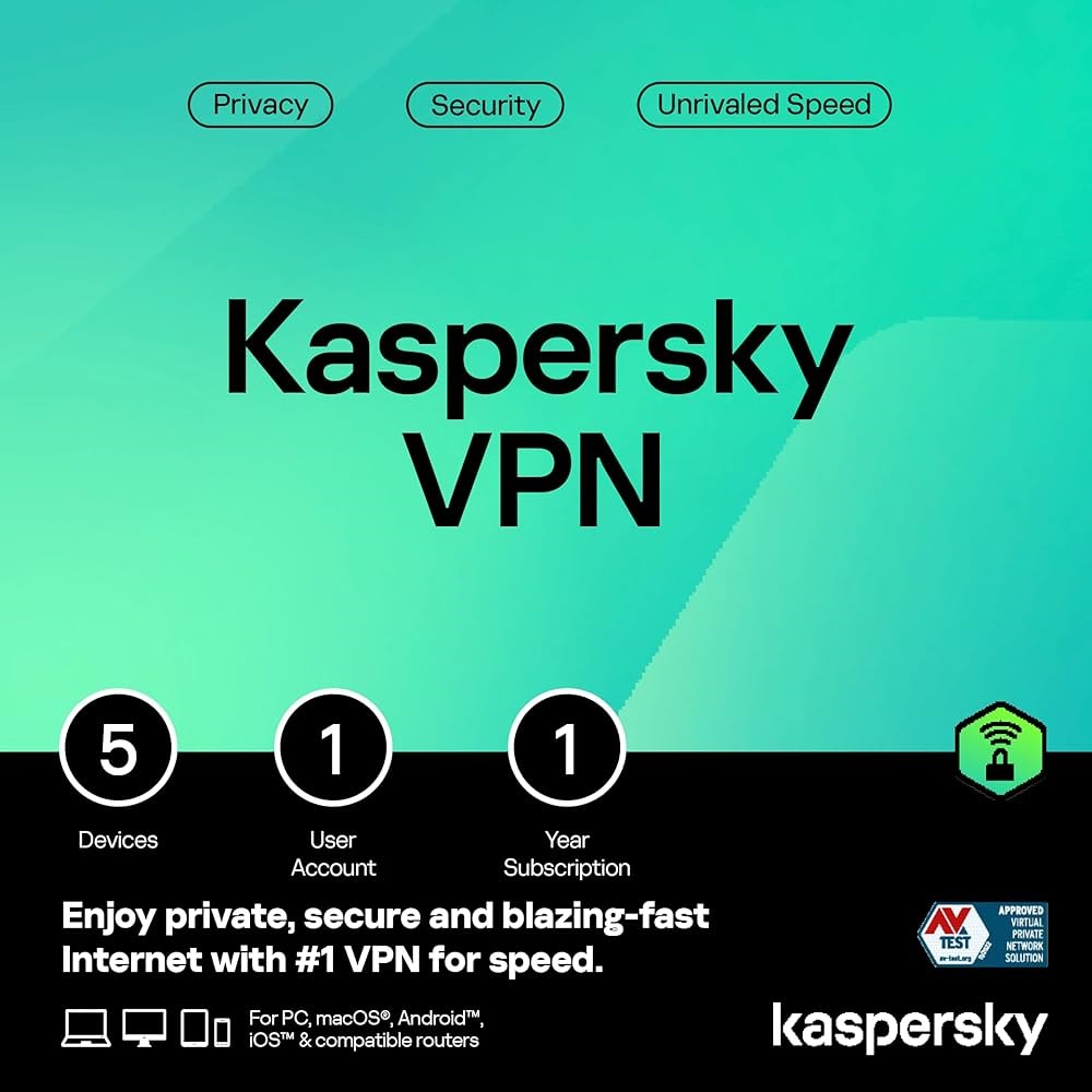 Kaspersky VPN Secure Connection 5 Devices 1 Year KS-VPN5-01