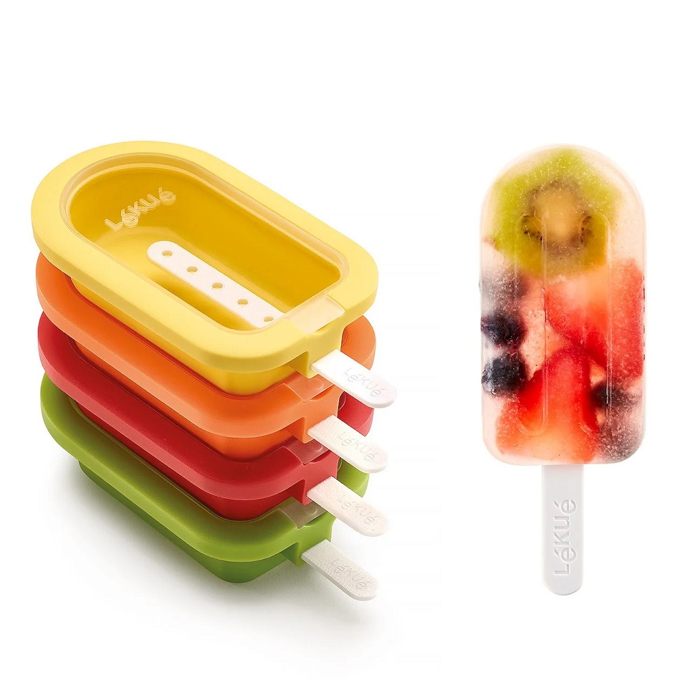 Lekue 4 Classic Stackable Ice Lolly Moulds 882180 Multicolor