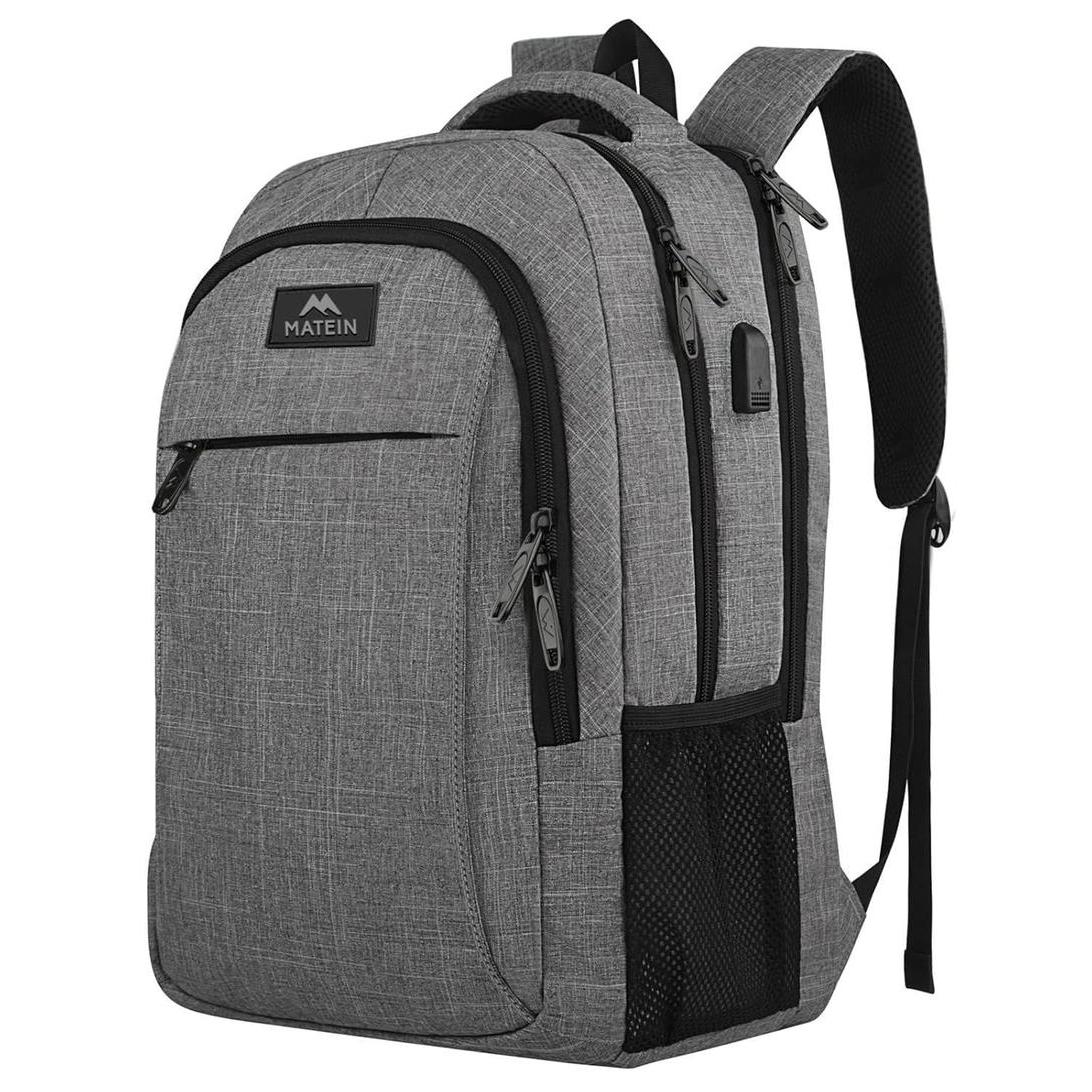 Matein 15.6 inch Travel & Laptop Backpack 100700GRY Grey