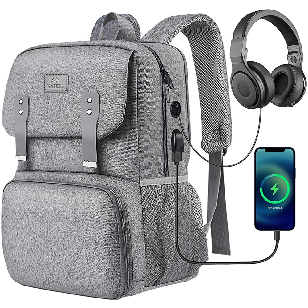 Matein 15.6 inch Lunch Compartment Laptop Bag 116100GRY Gray