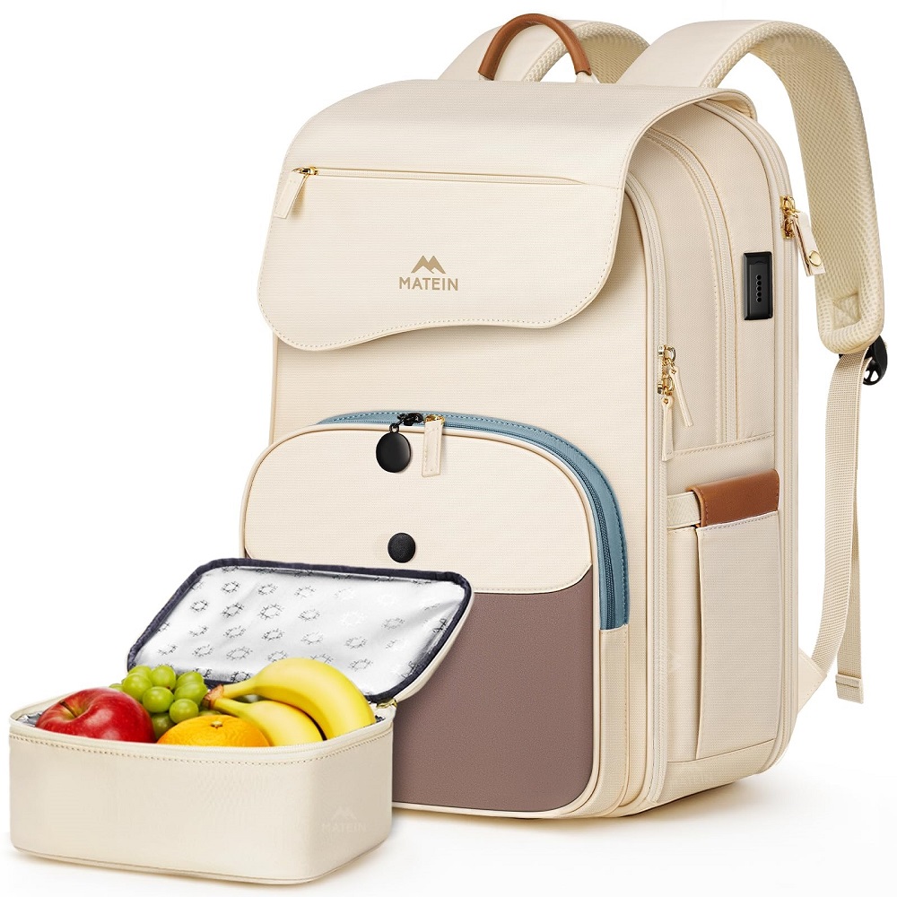 Matein Backpack for Women with Lunch Box 176200BEG Beige
