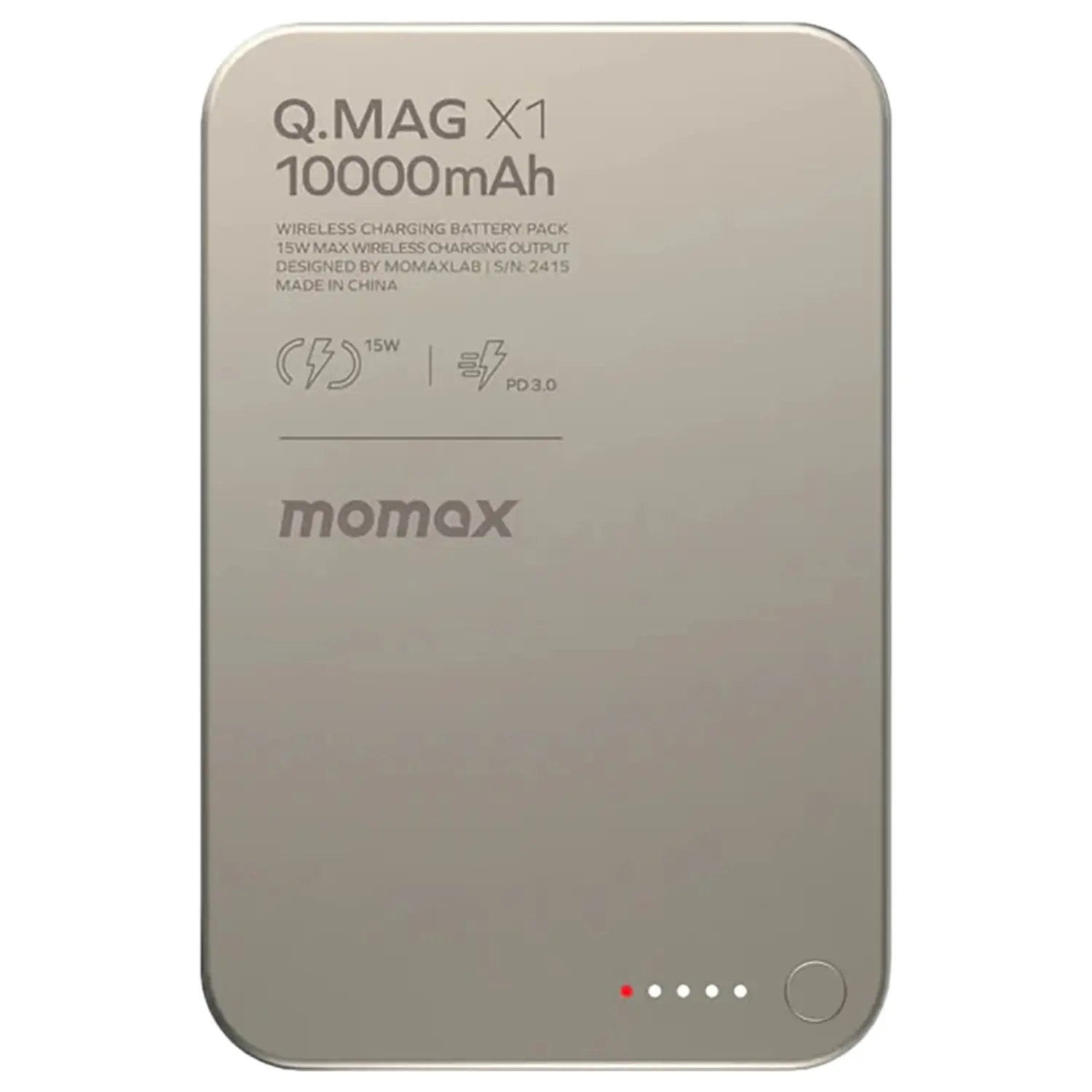 Momax Q.Mag X1 Magnetic Power Bank 10000mAh IP117AE Titanium