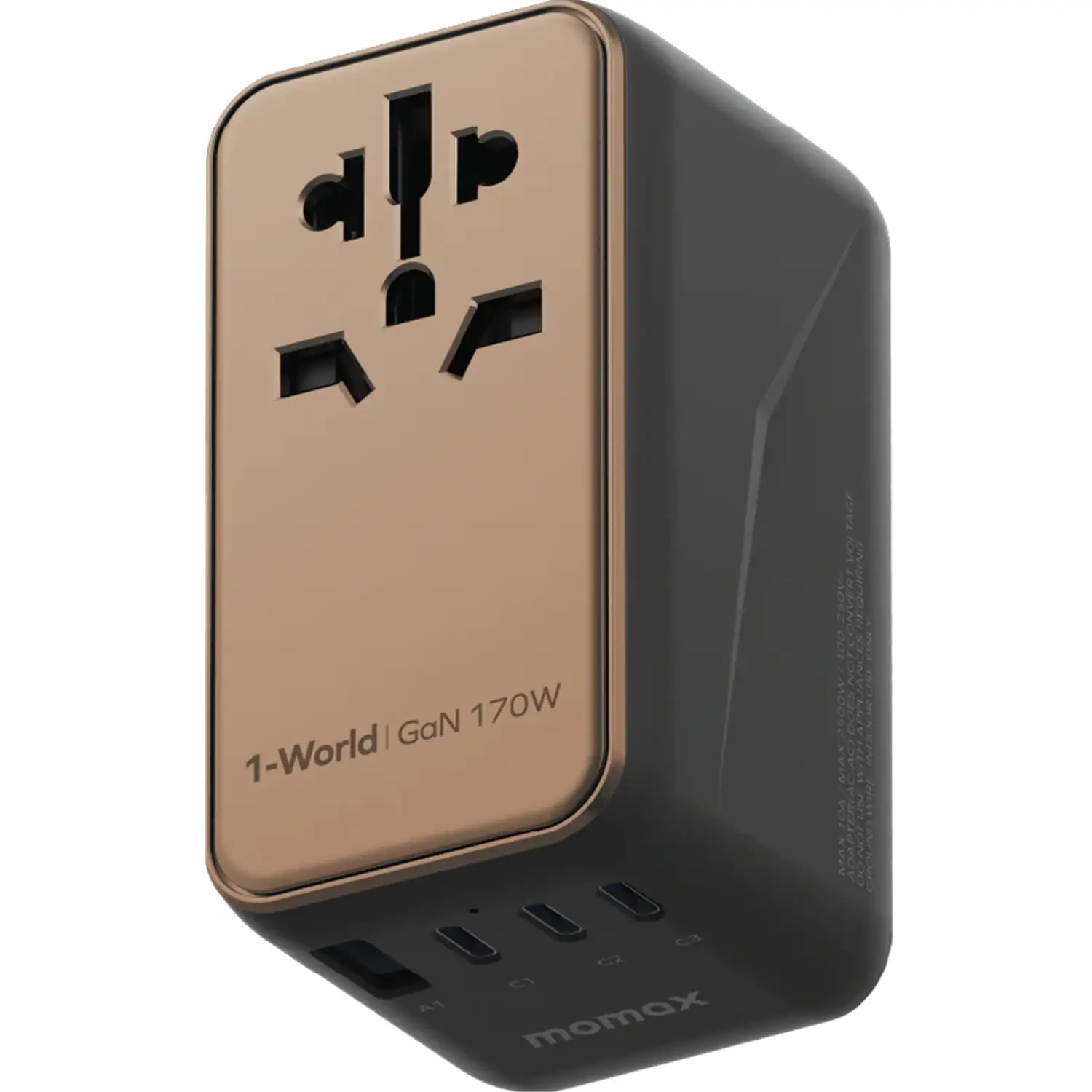 Momax 1-World Travel Adapter 170W UA17D Desert Titanium