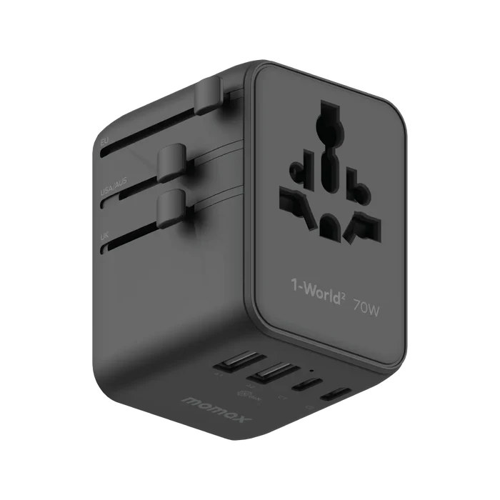 Momax 1-World² Universal Travel GaN Mini Charger UA22D 70W