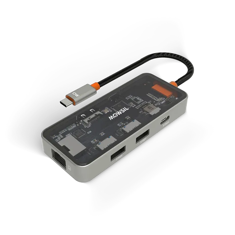 Mowsil 6-in-1 USB-C Hub MOCHB6 Transparent