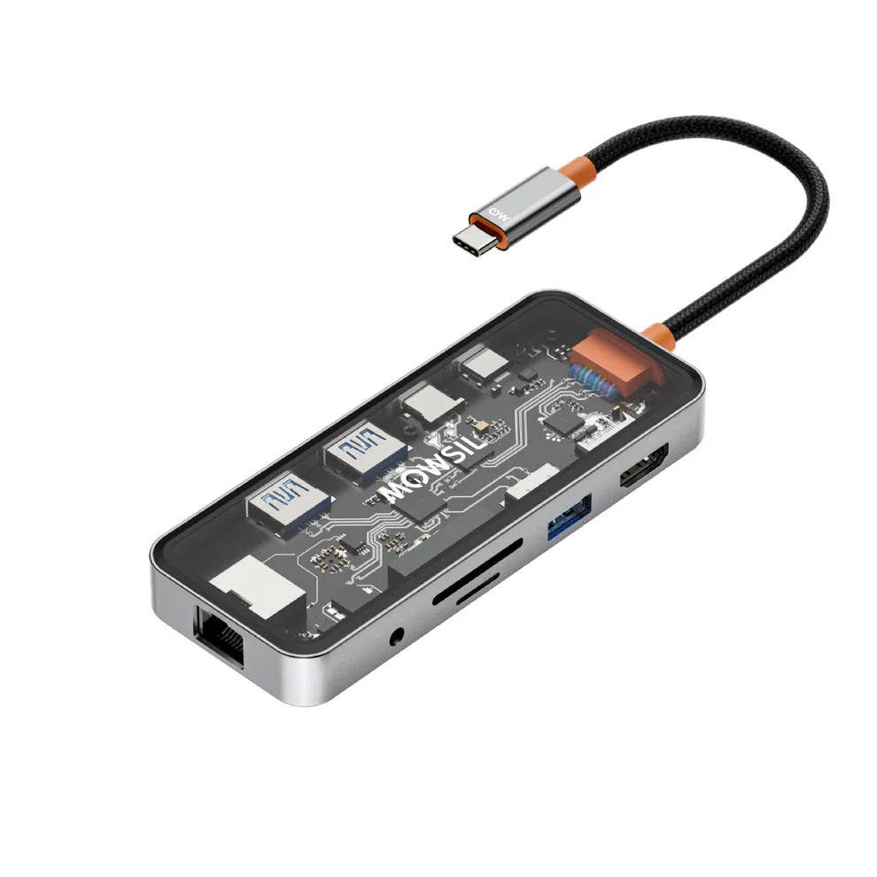 Mowsil 10-in-1 USB-C Hub MOCHB10 Transparent