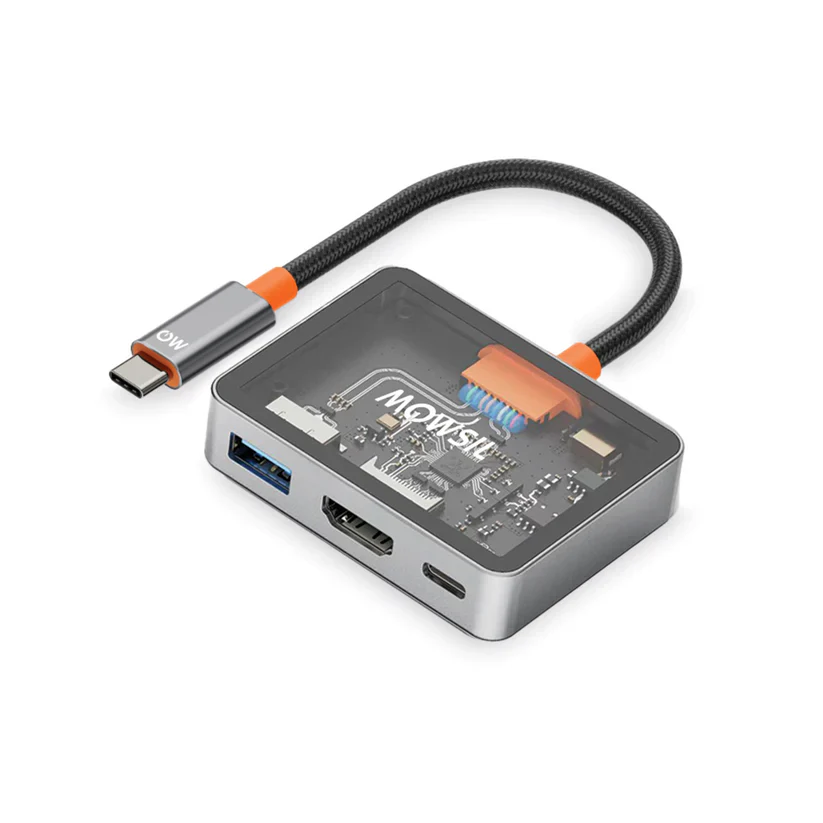 Mowsil 3-in-1 USB-C Hub MOCHB3 Transparent