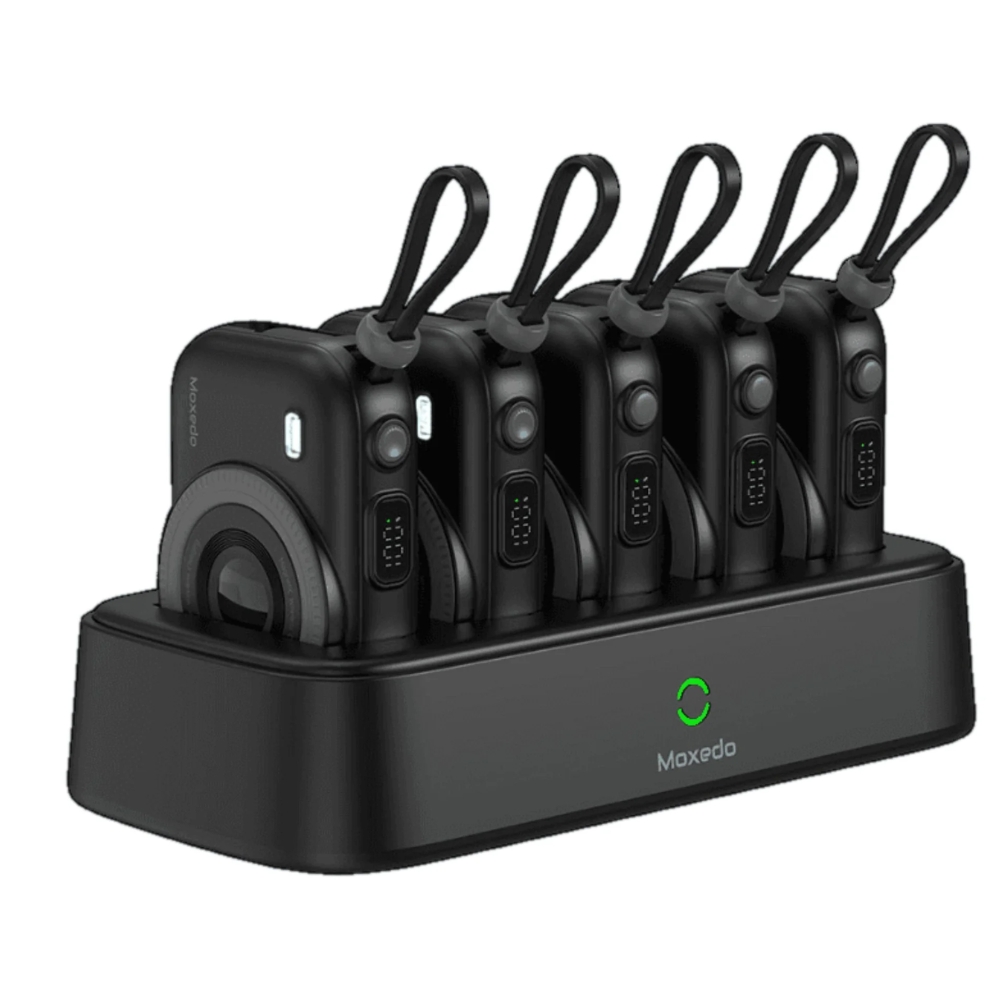 Moxedo Combo 5x 10000 mAh Powerbank with Charging Dock Black