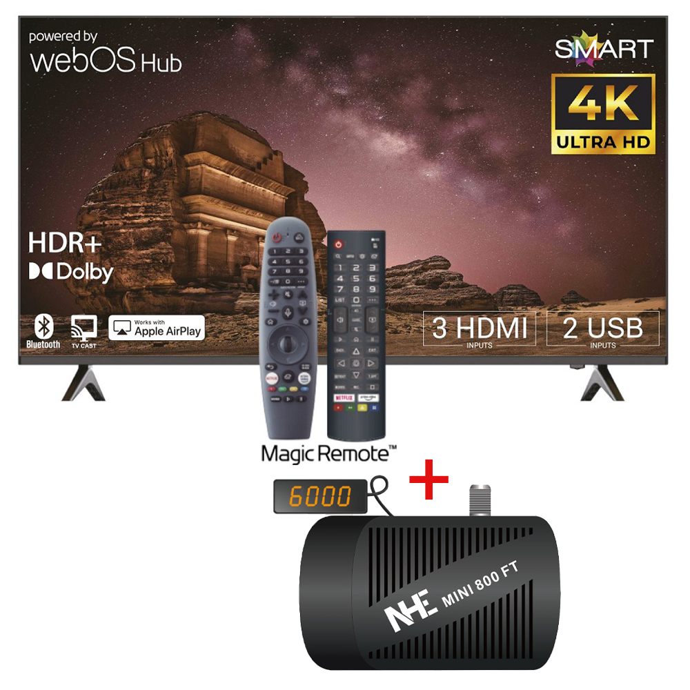 NHE 75 Inch 4K UHD Smart TV NHT-JW7525 Black