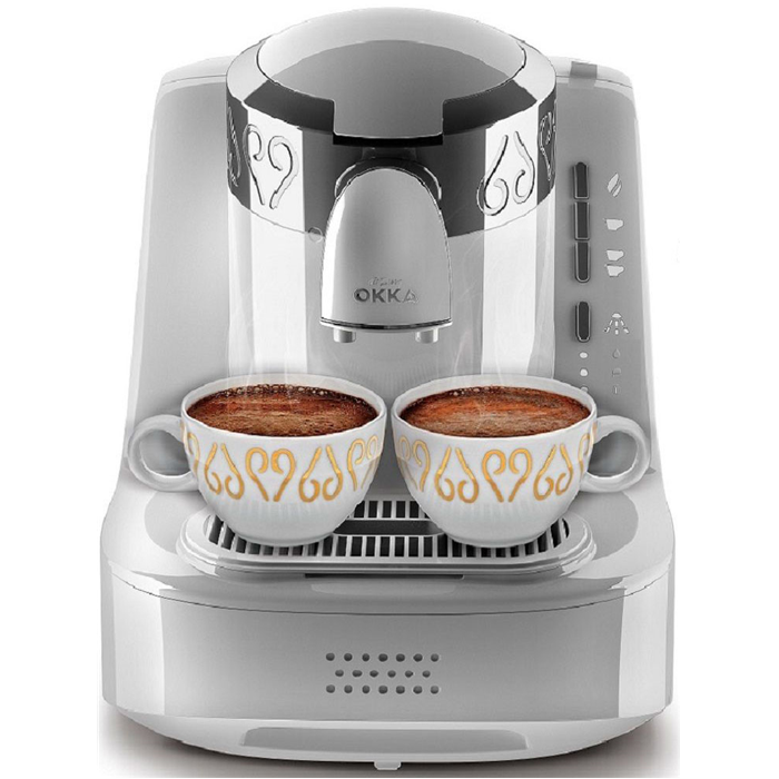 ARZUM OKKA TURKISH COFFEE MAKER OK002 WHITE CHROME