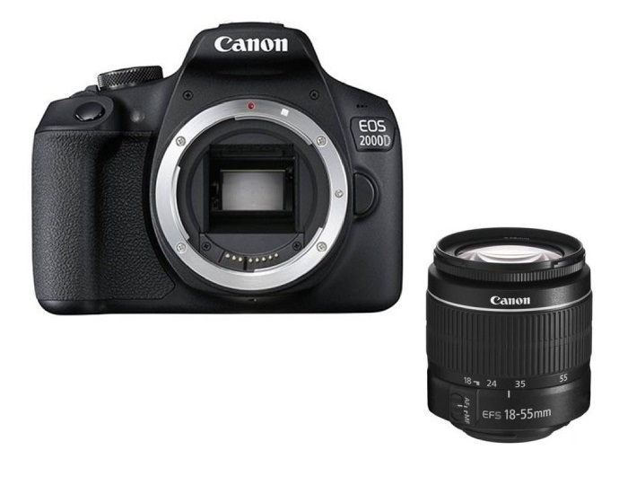 CANON DSLR CAMERA EOS 2000D 24MP 18-55MM BLACK