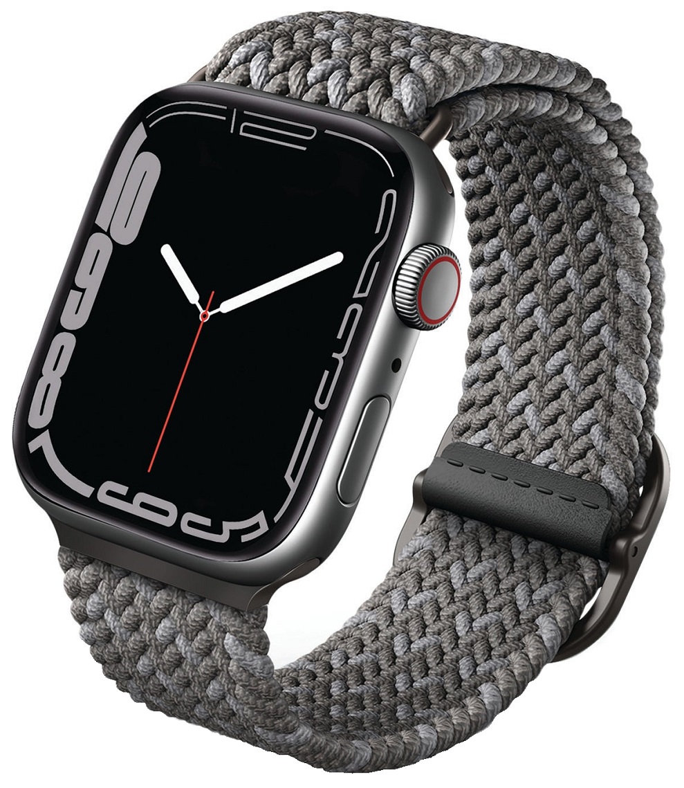 UNIQ ASPEN DE BRAIDED APPLE WATCH 45/44/42MM STRAP GRAY