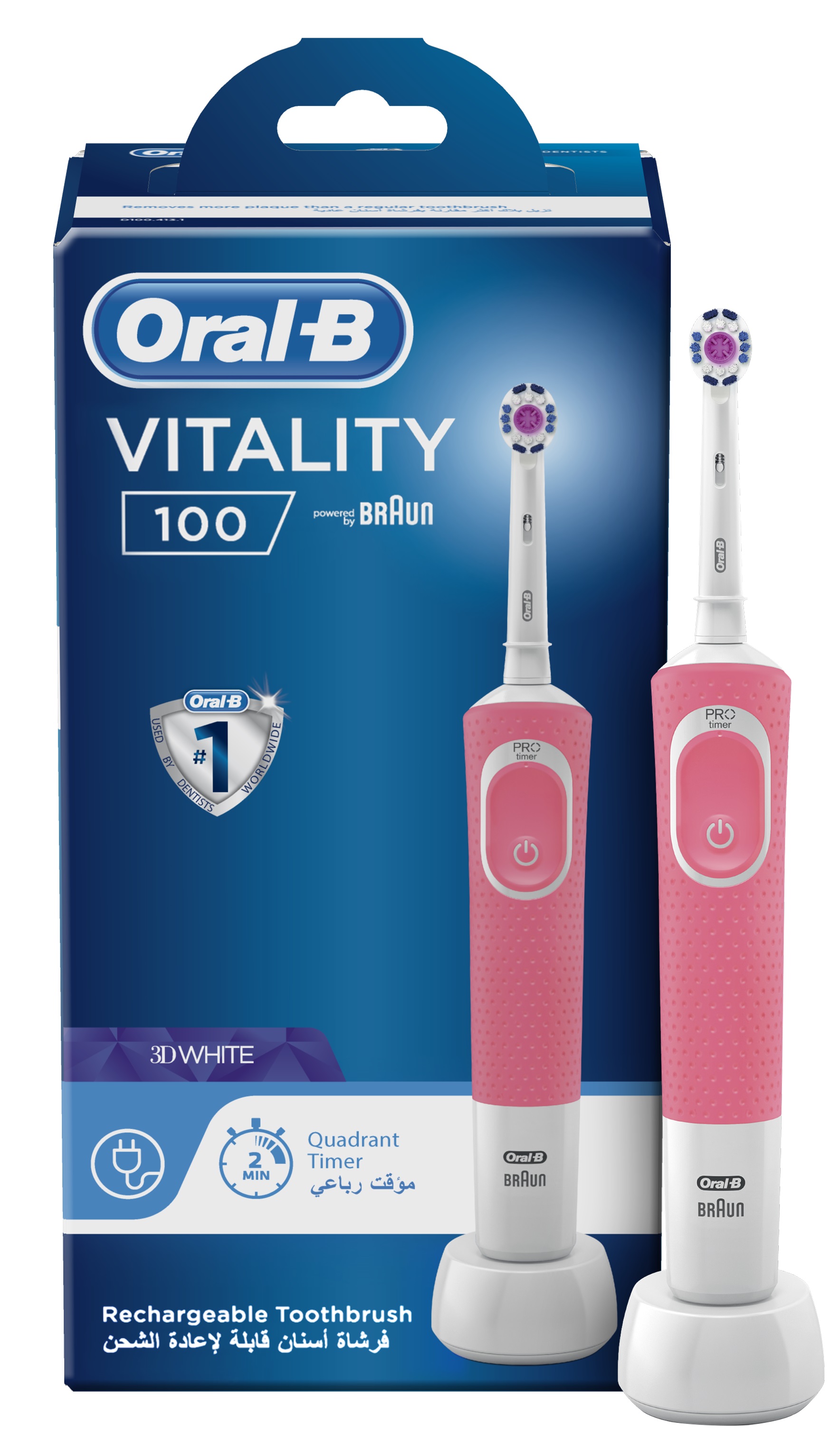 Oral-B Vitality D100 Electric Toothbrush D100.413.1P Pink