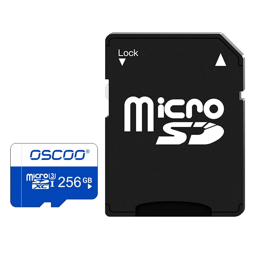 Oscoo U3 Blue Series 256GB Micro SD Card With Adapter