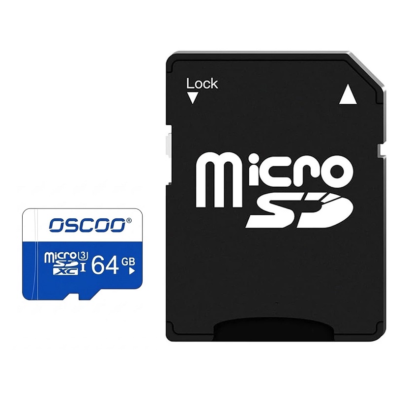 Oscoo U3 Blue Series 64GB Micro SD Card With Adapter