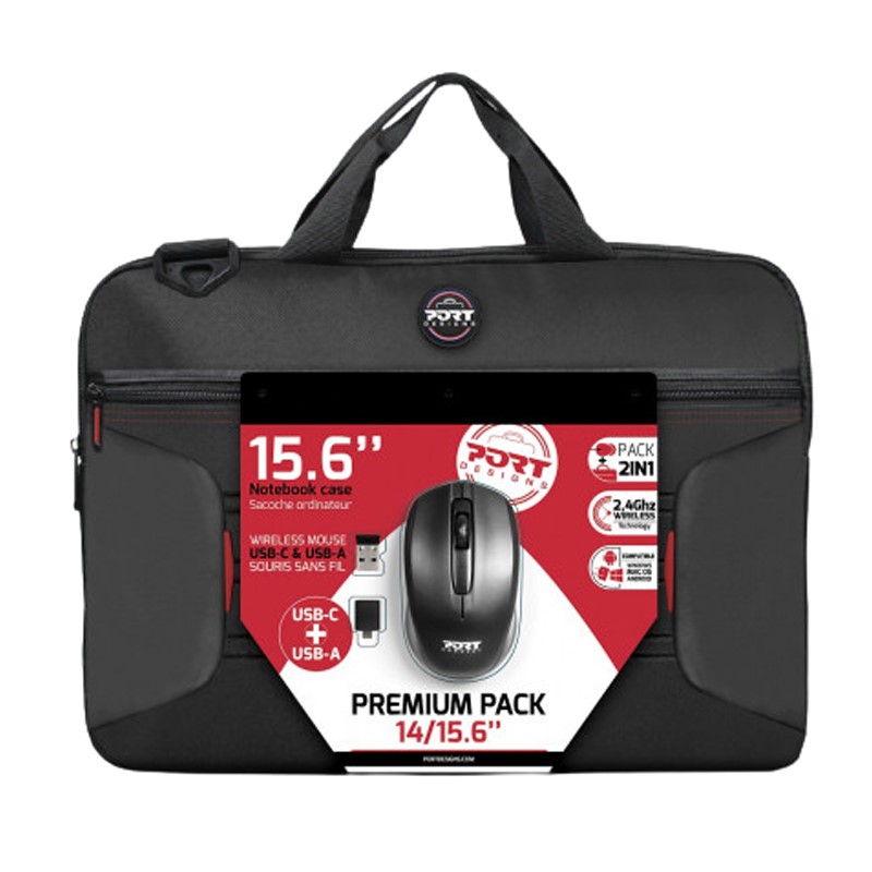Port Premium Pack Laptop Case & Wireless Mouse 501873 Black
