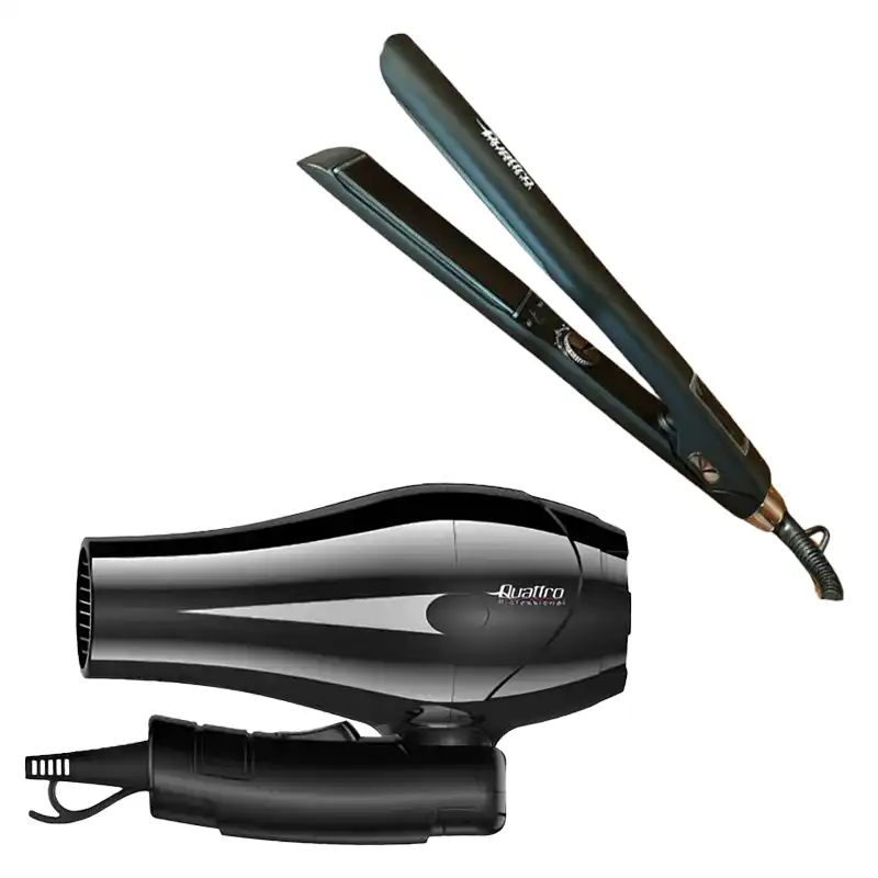 Quattro Hair Dryer QP6232 + Straightener QP-HS161 Black