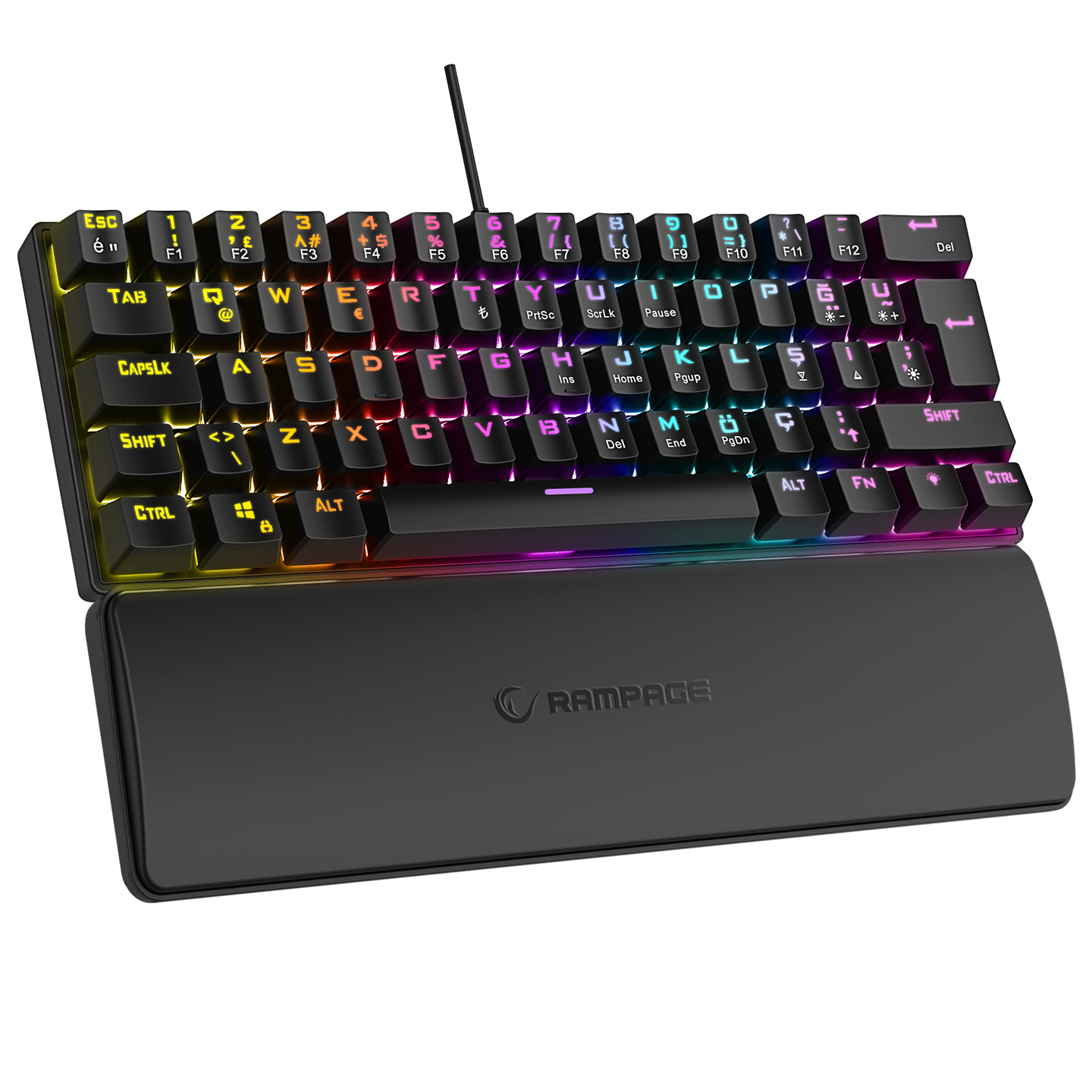 Rampage PLOWER K60 Blue Switch Gaming Keyboard Black