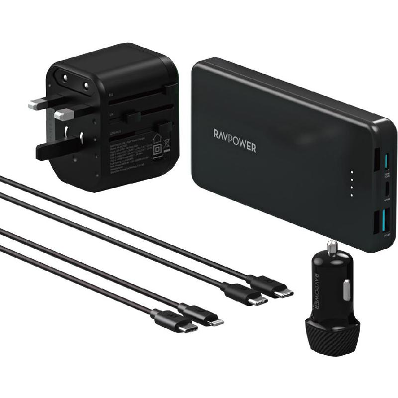 Ravpower 5-in-1 Travel Charging Combo RP-PB1231 Black